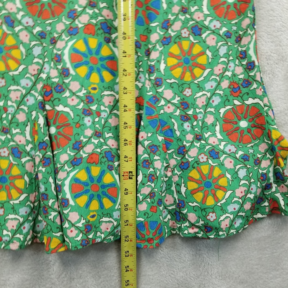 Rhode x Target Dress Women 22 Green Floral Zinnia Midi Ruffle Boho Art Cottage - Picture 7 of 9